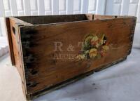 Wooden Crate With Vegetable Decoupage