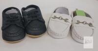 2 NEW My Baby 1 Size Black Dress Shoes & White Horsebit Loafers, Boy/Unisex, Faux Leather, China