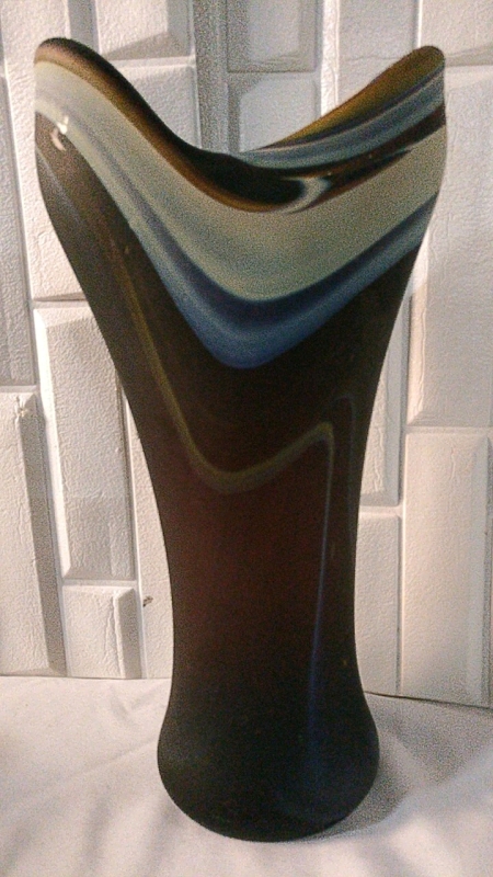 Beautiful Blown Glass Vase - 13" Tall