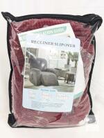 Burgundy Recliner Slipcover Soft Ribbed Fabric, Fits Single Recliner Chairs, Includes Installation Guide
