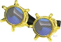 New Adult O/S Steampunk Claw Rim Goggles With Screened Blue Lenses