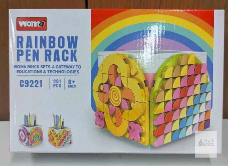 NEW Woma C9221 Rainbow Pen Rack, 201-Piece Brick Set, Ages 6+, New in Box