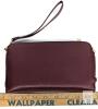 Burgundy Convertible Wristlet Wallet with Phone Window, Zip Compartments, Detachable Straps - 2