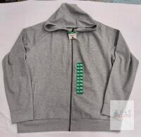 NEW 32 Degrees Heat Men's XL Full-Zip Hoodie Light Gray Cotton Blend Raglan Sleeve