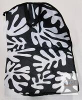 Black and White Abstract Print Garment Bag with Zipper, 24"x20", Fabric Handle
