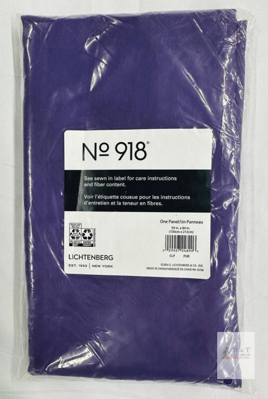 NEW Lichtenberg N&ordm; 918 Curtain Panel, Purple, 59"x84", Rod Pocket, 100% Polyester, UPC: 029927248906