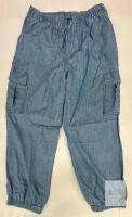 NEW GAP Kids Cargo Pants, Size 10/12, Light Blue Denim, Elastic Waist & Cuffs, Made in China