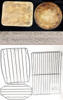 Pampered Chef Family Heritage 15" Pizza Stone & 15x13" Rectangular Stoneware w/ Racks USA
