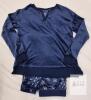 NEW Nautica Women's Pajama Set, Size Small, Navy Velour Top, Snowflake Print Bottoms, Cambodia