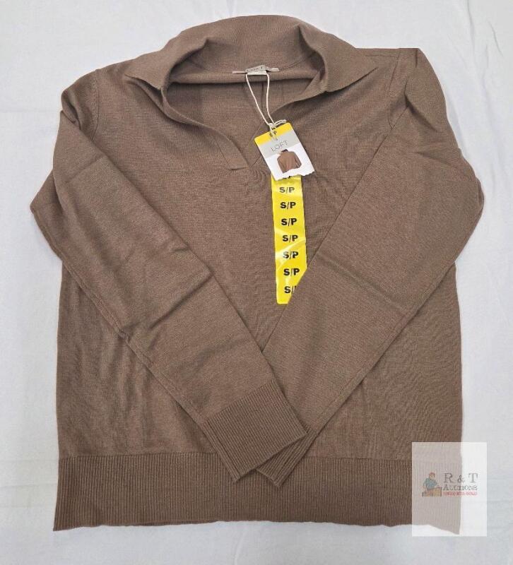 NEW LOFT Women's Small/Petite Taupe Turtleneck Pullover Sweater, Long Sleeve, New with Tags