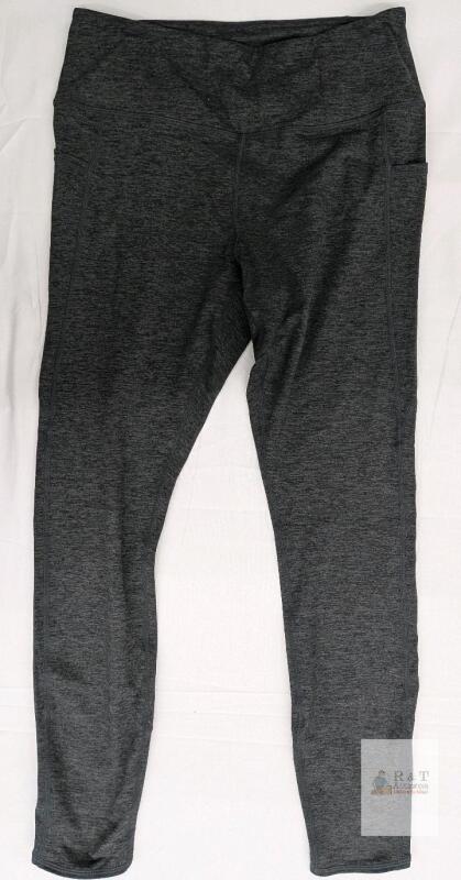 NEW Gaiam Large High-Rise Yoga Leggings with Side Pockets, Charcoal Heather, RN 117927, Women&rsquo;s