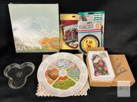 Mixed Household Items Lot, Includes Calendar Plate, Doorbell Covers, and More - See Photos