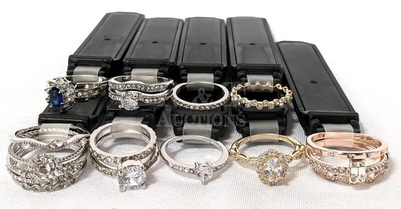 9 New Sparking Costume Jewelry Rings (Various Sizes) from George.