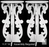 Pair of 15.25" White Plastic Decorative Pedestal Cake Stands, Ornate Scroll Design, Assembly Required