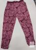 NEW Nautica Women's Medium Paisley Pajama Pants, Drawstring Waist, Cuffed Ankle, Burgundy/Pink - 3