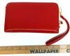 Red Faux Leather Zippered Wallet Crossbody with Clear Phone Pocket, 8 Card Slots, Removable Straps - 2