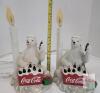 Coca-Cola Polar Bear Christmas Candle Table Lamp Pair &ndash; 8" Electric Lighted Holiday Decor - 3