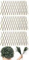 Artificial Boxwood Plant Balls, Expandable Wood Trellis Panels & Pine Sprays Set, Home Decor