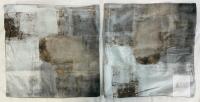 2 NEW Waldeal Grey & Brown Abstract Decorative Pillow Covers 18x18" Set , Hidden Zipper, Velvet