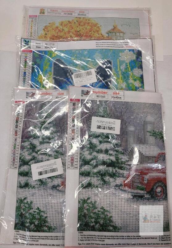 NEW Diamond Painting Kits, 30x40cm, Full Drill, Cat, Tree, Red Truck, Square Drills