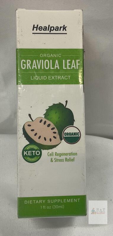 NEW Healpark Organic Graviola Leaf Liquid Extract 1 fl oz, 30 Servings, Keto, Organic, Exp 2026