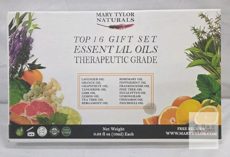 Mary Tylor Naturals Top 16 Therapeutic Grade Essential Oils Gift Set 10ml Each, Lot NO-1047