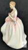Royal Doulton HN3303 "Tender Moment" 1990 Peggy Davies Hand-Painted Bone China Figurine England-Slight smokey odor. Chips on rose - 6