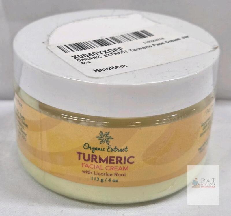 NEW Organic Extract Turmeric Facial Cream 4oz, Licorice Root, Vegan, Brightening, Anti-Aging