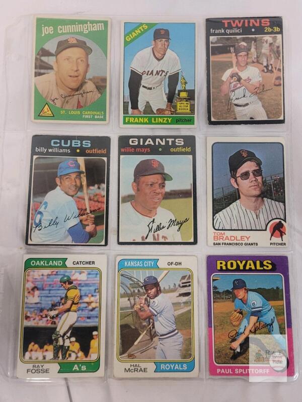 Topps Baseball Card Collection Lot &mdash; 1960s&ndash;90s, 72+ Cards, Hall of Famers, Stars, Binder Pages