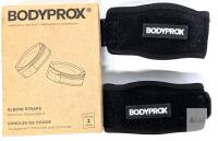 NEW 2-Pack Bodyprox Tennis Elbow Straps, Adjustable One Size, EVA/Nylon/SBR, Black