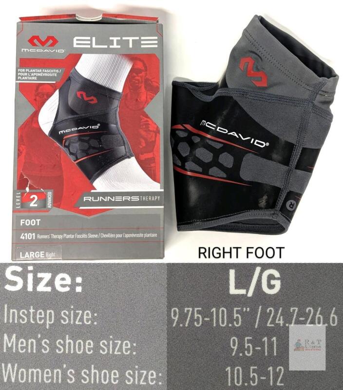 NEW McDavid 4101 Elite Plantar Fasciitis Sleeve Large Right, Level 2 Compression, Shoe 9.5-11/10.5-12