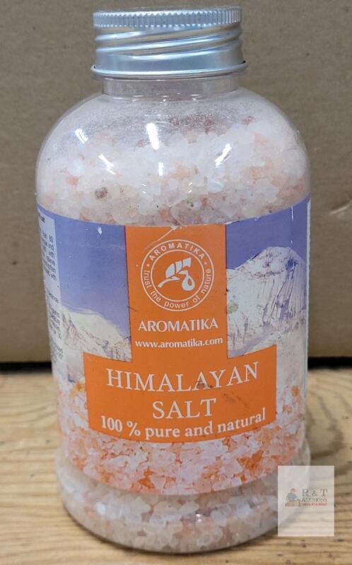 New - Aromatika Himalayan Salt 100% Pue and Natural Pink Himalayan Bath Salt - 600g Jar .