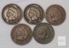 1900 - 1905 USA Indian Head One Cent Pennies . 1900 , 1901 &times;2 , 1902 &times;2 , 1903 &times;3 1904 & 1905 . Ten (10) Coins - 2