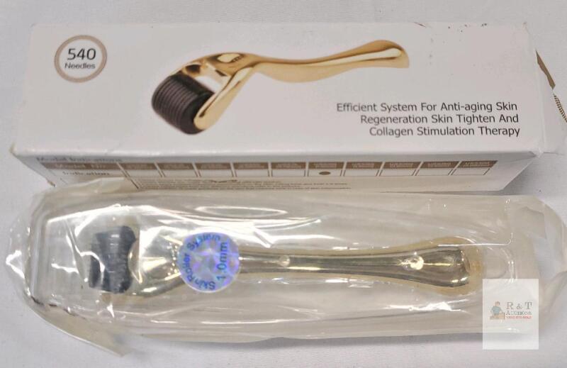 NEW ADRS.PRO Microneedle Dermaroller System 540 Needles, 1.0mm Gold Handle, Sealed, For Skin Therapy