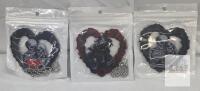 NEW Skeleton Heart Air Fresheners &ndash; Gothic, Motorcycle & Romance Designs, 3-Pack, Hanging, Scented