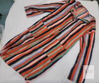 NEW 3XL Women's Multi-Color Striped Tunic Shirt Dress, Long Sleeve, Polyester/Cotton, Button Front