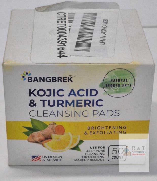 EXP Aug 09, 2027 NEW Bangbrek Kojic Acid & Turmeric Cleansing Pads, 50 Count, Brightening & Exfoliating, Batch YJ240810