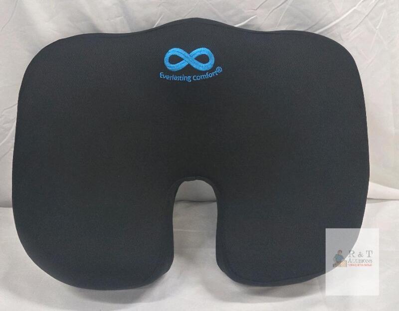 NEW Everlasting Comfort Orthopedic Coccyx Memory Foam Seat Cushion&mdash;Black, 17.5"x14", Removable Cover