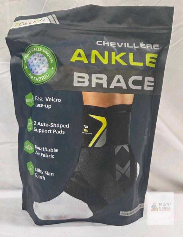 NEW Zoelion PRO-8016 Ankle Support Brace, Adjustable Velcro, 2 Auto-Shaped Pads, One Size, CE Mark