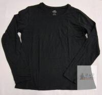 NEW three dots Classic Long Sleeve Tee Black, Women's Size Large, 100% Cotton, Made in China