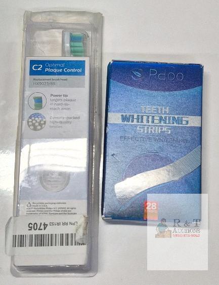 NEW Philips Sonicare C2 HX9023/65 Brush Heads (3-pack) & Pdoo Teeth Whitening Strips (28ct)