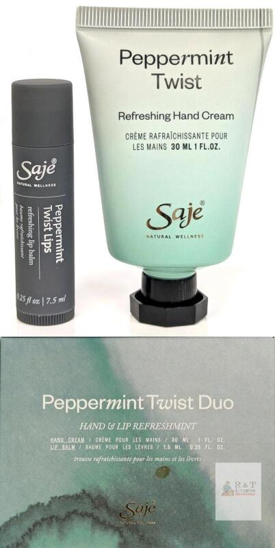 Saje Peppermint Twist Duo Hand Cream 1 fl. oz. & Lip Balm 0.25 fl. oz. Set