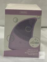 NEW Purple Silicone Sonic Facial Cleansing Brush, 650mAh, 3 Modes, IPX6, X00490WVIR