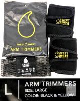 NEW Sweet Sweat Arm Trimmers Large Black & Yellow, Double Velcro, Neoprene, Wash Bag Included,