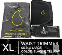 NEW Sweet Sweat Waist Trimmer Belt XL Black & Yellow, 42"x9", Neoprene, Wash Bag Included