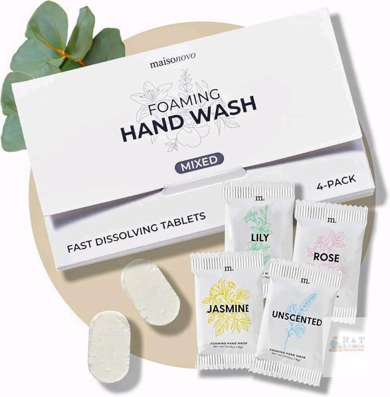 NEW Maisonovo Foaming Hand Wash Refill Tablets, 4-Pack Mixed Scents, 8g Each, Eco-Friendly,