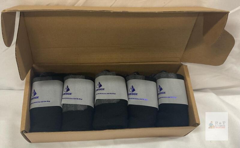 NEW 2403A Women's Ankle Socks, Black/Gray, Size 6-9, 5 Pairs, 80% Cotton, Lycra Blend