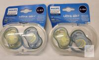 NEW Philips Avent Ultra Air Orthodontic Pacifier 2-Pack 0-6 Months, SCF085/58, BPA-Free, Sterilizer Case