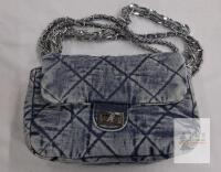 NEW Large Blue Denim Shoulder Bag