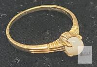 Vintage BIRKS 10K Gold Women's Solitaire Ring w/Setting , Size 8 . 1.6 Grams
